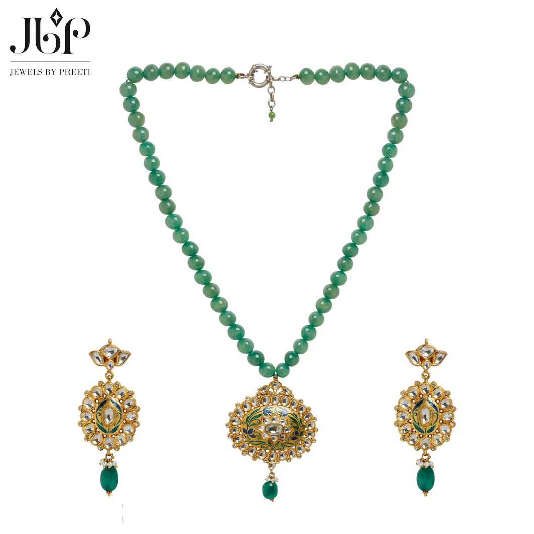 Prime Emerald Wedding Necklace Set