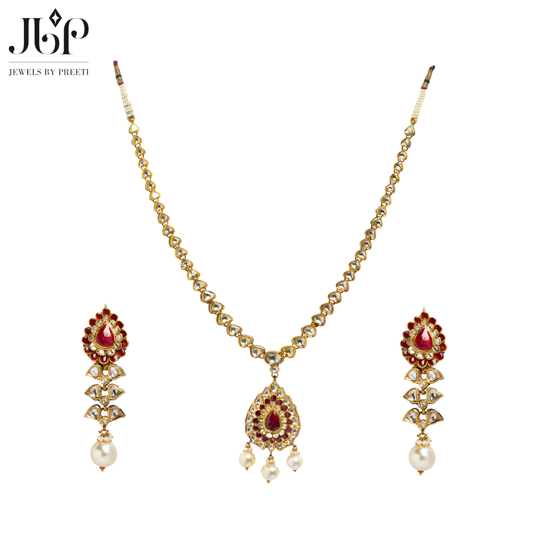 Ruby Cordate Necklace Set